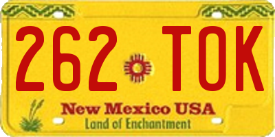 NM license plate 262TOK