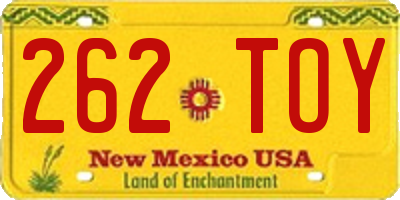 NM license plate 262TOY