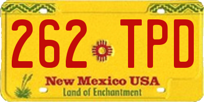 NM license plate 262TPD