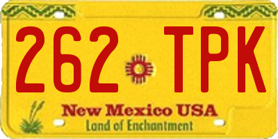 NM license plate 262TPK
