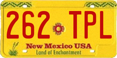 NM license plate 262TPL