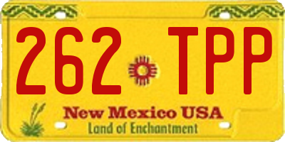 NM license plate 262TPP