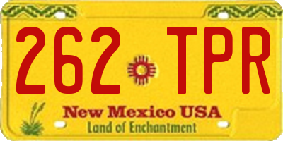 NM license plate 262TPR