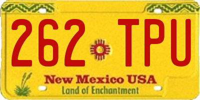 NM license plate 262TPU