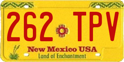 NM license plate 262TPV
