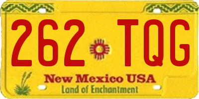 NM license plate 262TQG