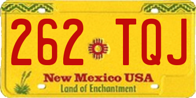NM license plate 262TQJ