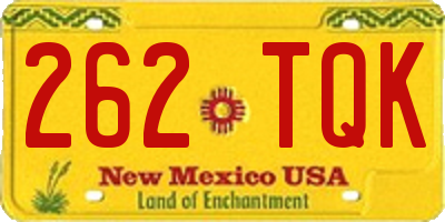 NM license plate 262TQK