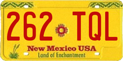 NM license plate 262TQL