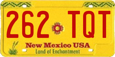 NM license plate 262TQT