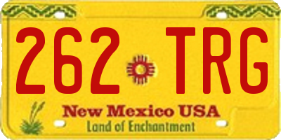 NM license plate 262TRG