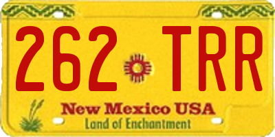 NM license plate 262TRR