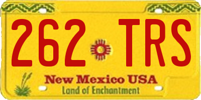 NM license plate 262TRS