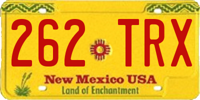 NM license plate 262TRX