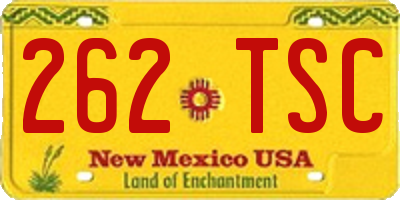 NM license plate 262TSC