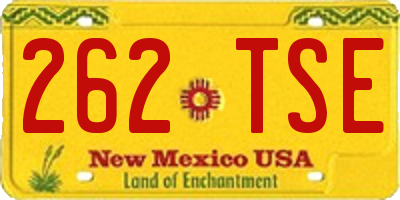 NM license plate 262TSE