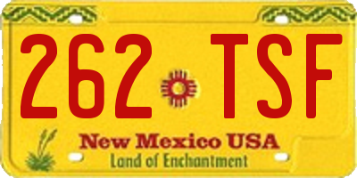 NM license plate 262TSF