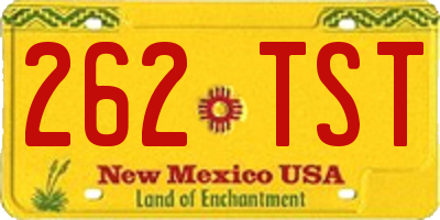NM license plate 262TST