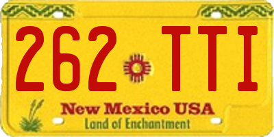 NM license plate 262TTI