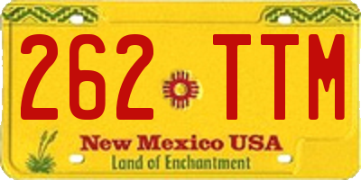 NM license plate 262TTM