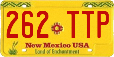 NM license plate 262TTP