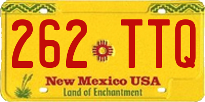 NM license plate 262TTQ