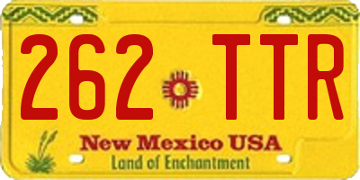 NM license plate 262TTR