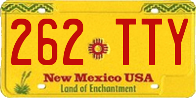NM license plate 262TTY