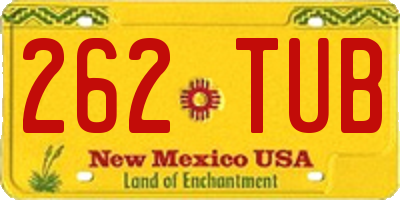 NM license plate 262TUB