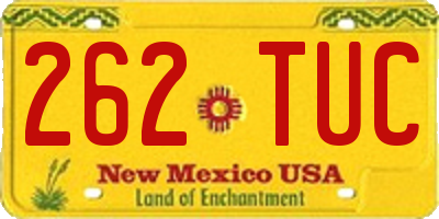 NM license plate 262TUC