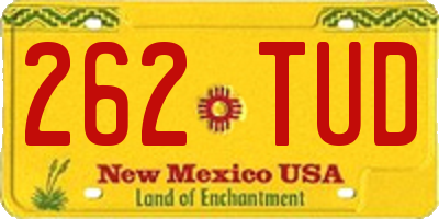 NM license plate 262TUD