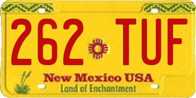 NM license plate 262TUF