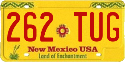 NM license plate 262TUG