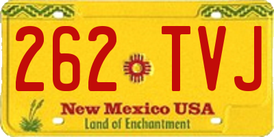 NM license plate 262TVJ