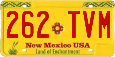 NM license plate 262TVM