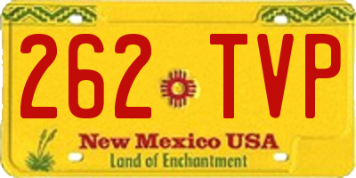 NM license plate 262TVP