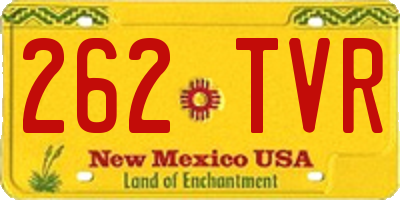 NM license plate 262TVR
