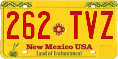 NM license plate 262TVZ