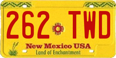 NM license plate 262TWD