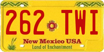 NM license plate 262TWI