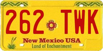 NM license plate 262TWK