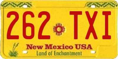 NM license plate 262TXI