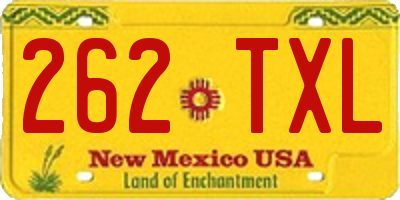 NM license plate 262TXL
