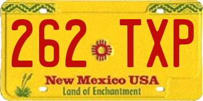 NM license plate 262TXP