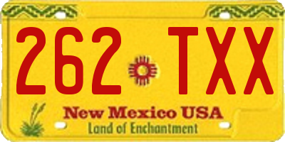 NM license plate 262TXX