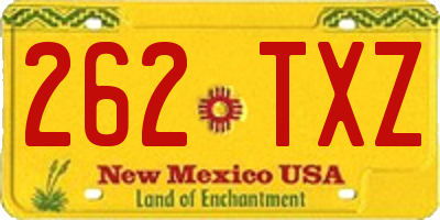 NM license plate 262TXZ
