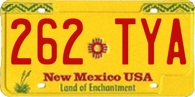 NM license plate 262TYA