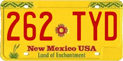 NM license plate 262TYD