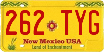 NM license plate 262TYG