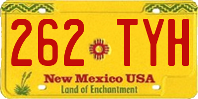 NM license plate 262TYH